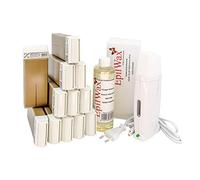 EpilWax Royal Kit Depilatorio Completo con: Calentador de Cera Profesional-12 Roll-On de Cera 100 ml Chocolate-100 Tiras Depilatorias-250 ml de Aceite para después depilación Royal Chocolat Series 12