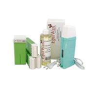 EpilWax Royal Kit Depilatorio Completo con : Calentador de Cera Profesional-4 Roll-On de Cera 100 ml Aloè Vera-100 Tiras Depilatorias-250 ml de Aceite para después depilación (Royal Aloè Series 4)