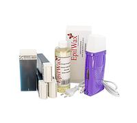 EpilWax Royal Kit Depilatorio Completo con: Calentador de Cera Profesional-4 Roll-On de Cera 100 ml Azulène -100 Tiras Depilatorias-250 ml de Aceite para después depilación (Royal Azulène Series 4)