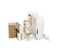 EpilWax Royal Kit Depilatorio Completo con : Calentador de Cera Profesional-4 Roll-On de Cera 100 ml Chocolate-100 Tiras Depilatorias-250 ml de Aceite para después depilación (Royal Chocolat Series 4)