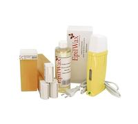 EpilWax Royal Kit Depilatorio Completo con : Calentador de Cera Profesional-4 Roll-On de Cera 100 ml Miel-100 Tiras Depilatorias-250 ml de Aceite para después depilación (Royal Miel Series 4)