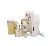 EpilWax Royal Kit Depilatorio Completo con : Calentador de Cera Profesional-4 Roll-On de Cera 100 ml Vanilla-100 Tiras Depilatorias-250 ml de Aceite para después depilación (Royal Vanilla Series 4)