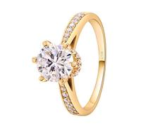 Epinki Anillo Joven, Anillo Mujer Oro 18K Elegante Moissanita 1ct Anillos de Boda Tamaño 17