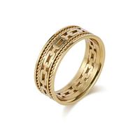 Epinki Anillos de Matrimonio de Acero Inoxidable para Hombre 8mm, Cadena de Cuerda Tejida Oro Anillos Joyeria Boda Tamaño 17