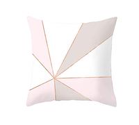 Epinki Funda para Cojin 40x40, Fundas de Cojines para Sofa Triángulo Geométrico Fundas de Cojines Exterior Poliéster, Blanco Rosa Gris