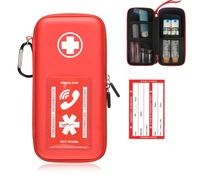 EpiPen - Funda de transporte, bolsa médica de emergencia dura con mosquetón, para 2 EpiPens, inhalador de asma, Auvi-Q, gotas para los ojos, antihistamínico, medicamentos para alergias, estuche de