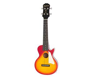 Epiphone Les Paul Acoustic/Electric Ukulele Outfit - Guitarra electroacústica, color heritage cherry sunburst