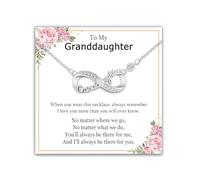 EPIRORA Regalos para nieta de la abuela, collar con colgante de infinito de plata, joyería para nieta, regalos para mujeres en cumpleaños, Navidad, Día de la Madre, Día de San Valentín, Plata