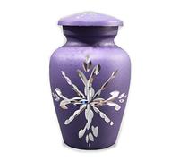 Episade Urna funeraria Memorials Contenedor Jar Pot | Urnas de metal | Urnas funerarias | Urna conmemorativa (esculpida en blanco) (Purple)