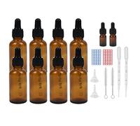 Episkey 8 X 30ml Frascos de vidrio ámbar con pipetas, 2 X 5ml vacíos marrón Botellas cuentagotas de vidrio para aceites esenciales Fragancias aromaterapia
