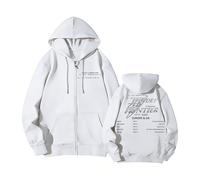 Episode 1: Zero Frontier Sudadera con Capucha de algodón 2026 Sudadera con Cremallera Estampada Worldtour Support(White,M)