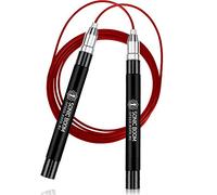 Epitomie Fitness Sonic Boom M2 - Cuerda de saltar de alta velocidad - Patente pendiente de autobloqueo, diseño sin tornillos, giro de 360 grados, agarre de silicona con cables de cuerda de 2
