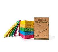 EPLANITA Esponjas Pop-up (Paquete de 10) celulosa Natural, compostable, Limpieza sin arañazos para Cocina y baño, lavarse, Exfoliante ecológico, Manualidades de Bricolaje