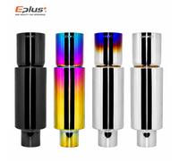 EPLUS Silenciador de Escape Universal para Auto y Motocicleta de Acero Inoxidable con Punta Recta, Resonador de Escape para Auto con Entrada de 51/57/63 mm 007 Colorful 63mm