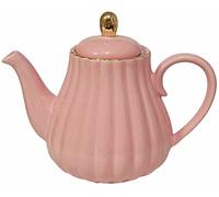 Eplze Strength - Tetera de porcelana (cerámica), diseño de rayas, color rosa