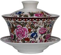 Eplze YBK Tech Gaiwan - Taza de té grande de porcelana Kung Fu de 10 onzas con tapa, cuenco de té Sancai tradicional chino (3#)
