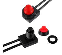 EPLZON 12V Interruptor de Botón Impermeable ON/OFF SPST Interruptor con líneas de 4,5'' para RV/motocicleta/coche KP-107 (Conjunto de 2 Piezas,rojo)