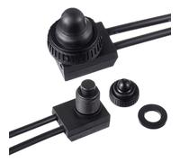 EPLZON 12V Interruptor de Botón Impermeable ON/OFF SPST Interruptor con líneas de 4,5'' para RV/motocicleta/coche KP-107 (Conjunto de 2 Piezas,negro)