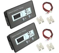 EPLZON 2 Piezas Battery Capacidad Monitor Medidor DC 12V 24V 36V 48V 72V Medidor de Batería, LCD Display, Battery Tester Battery Capacity Voltage Indicator (Luz Blanca)