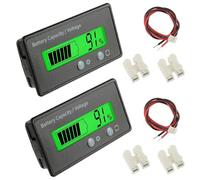 EPLZON 2 Piezas Battery Capacidad Monitor Medidor DC 12V 24V 36V 48V 72V Medidor de Batería, LCD Display, Battery Tester Battery Capacity Voltage Indicator (Luz Verde)