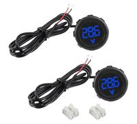 EPLZON 2 Piezas Voltímetro Digital DC 4-100V, 2 Líneas Voltaje de 3 Dígitos Medidor indicador LED Waterproof Digital Display Voltmeter para Automóvil/Marino/Moto/Camión/SUV/ATV (Azul)