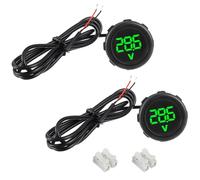 EPLZON 2 Piezas Voltímetro Digital DC 4-100V, 2 Líneas Voltaje de 3 Dígitos Medidor indicador LED Waterproof Digital Display Voltmeter para Automóvil/Marino/Moto/Camión/SUV/ATV (Verde)