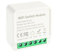 EPLZON 2 vía Módulo de interruptor de luz inteligente, mini interruptor WiFi DIY, Bricolaje AplicacióN Smart Tuya, compatible con Alexa y Google Assistant, Se requiere cable neutro (1 piezas)