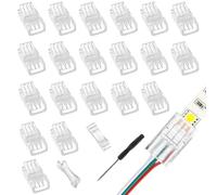 EPLZON 3Pin 8mm Conector de Tira LED Conector rápido de luz de Cinta LED conectores led sin Soldadura para Tira LED monocromática SMD 5050/5630 de 10mm Ancho(20piezas)