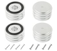 EPLZON 4 Pieza Alta HiFi pies Antideslizante amortiguadores Base para Equipo de música, Altavoces, subwoofer Y Home Cinema(40×20mm, Plata)