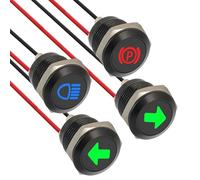 EPLZON 4 Piezas 12mm LED impermeable Indicador, DC 12 V/24 V LED metal lámpara de señal para Motocicletas Coches Camiones Tractores Caravanas Cuatrimotos