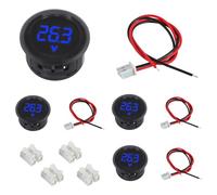 EPLZON 4 Piezas Voltímetro Digital DC 4-100V, 2 Líneas Voltaje de 3 Dígitos Medidor indicador LED para Automóvil/Marino/Moto/Camión/SUV/ATV (Azul)