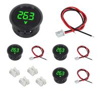 EPLZON 4 Piezas Voltímetro Digital DC 4-100V, 2 Líneas Voltaje de 3 Dígitos Medidor indicador LED para Automóvil/Marino/Moto/Camión/SUV/ATV (Verde)