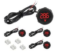EPLZON 4 Piezas Voltímetro Digital DC 4-100V, 2 Líneas Voltaje de 3 Dígitos Medidor indicador LED Waterproof Digital Display Voltmeter para Automóvil/Marino/Moto/Camión/SUV/ATV (Rojo)