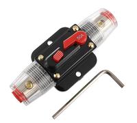 EPLZON 50A Interruptor de disyuntor 50 AMP Fusible Soporte en línea 12V-48V DC Botón de reinicio manual para sistema de amplificador de sonido de audio de automóvil RV Home Marine Boat Truck