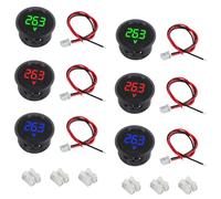 EPLZON 6 Piezas Voltímetro Digital DC 4-100V, 2 Líneas Voltaje de 3 Dígitos Medidor indicador LED para Automóvil/Marino/Moto/Camión/SUV/ATV (Rojo & Azul & Verde)