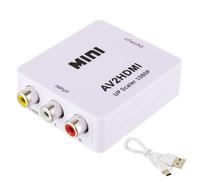 EPLZON Adaptador RCA a HDMI, Convertidor AV a HDMI, 1080P RCA Compuesto CVBS Convertidor Audio vídeo para Soporte PAL/NTSC con Cable Carga USB para PC/portátil/Xbox/TV/VHS/VCR/DVD Proyector(Blanco)