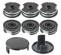 EPLZON Bobinas de hilo de repuesto Desbrozadora, para recortadora LIDL Parkside, compatible con PRT 550 A1, A3; PRTA 20-Li A1, B2, C3 bobina de repuesto(6 Bobinas de Repuesto + 2 Tapas de Bobina)