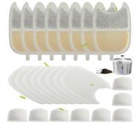 EPLZON Filtro para Fuente de Gatos, 8 filtros carbón y 8 esponjas, con Resina de Intercambio iónico y Carbón Activado para Fuente Inalámbrica Gato de 4L Sensor de Movimiento (YPD-C004)