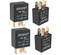 EPLZON Relé SPDT de 5 pines, 12 V, 30 A, de alto rendimiento, multiusos, impermeable, estable, para accesorios de repuesto universales (paquete de 4 unidades)