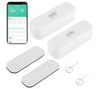 EPLZON Termómetro higrómetro inteligente WiFi, sensor de temperatura humedad para interiores exteriores con alarma de notificación de aplicación remota Compatible con Alexa y Google Home(2 Piezas)