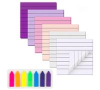 EPMOCN Pack de 6 Notas Adhesivas Transparentes y Sticky Tabs. Láminas PET Resistentes al Agua. Post it para Libros, Agenda, Oficina. Separadores de Página Útiles