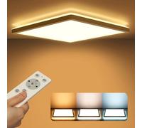 Epochglo Lámpara de techo LED regulable con mando a distancia, panel LED plano de 24 W, 2400 lm, temperatura de color de 3000 K a 6000 K, lámpara de techo cuadrada de 30 cm, blanca, para dormitorio