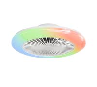 Epochglo Ventilador de Techo con Luz, 60W 4200LM 7 Cuchillas Reversibles, Lampara Ventiladors Techo RGB 3000K-6500K Infinitamente Ajustable, 6 Velocidades, y Mando, sin Aspas, Temporizador, Limpiable