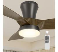 Epochglo Ventilador de Techo con Luz, 80CM, 3000K-5000K Regulable, 7 Velocidades, Aspas Reversible, 2200LM Ventiladore de Techo y Mando, DC Silencioso Temporizador Memoria, para Dormitorio, Madera