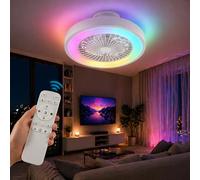 Epochglo Ventilador de Techo sin Aspas con Luz RGB, Motor DC Silencioso, Mando a Distancia, 6 Velocidades, LED 40W Regulable, Modo Verano/Invierno, para Infantil/Dormitorio/Habitación Pequeña