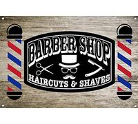 EpochSign Letrero de Metal de Barber Shop D ¨¦Cor Letrero de Arte de la Pared Placas, barbería, decoración Interior y Exterior, 20 x 30 cm