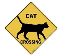 EpochSign Letrero de metal de estaño con silueta de gato, 30,5 x 30,5 cm
