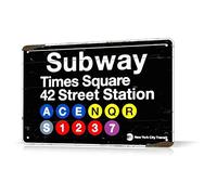EpochSign Letrero de Metal de la Lata del New York Subway Times Street de 20 x 30 cm