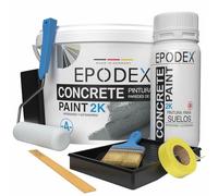 EPODEX Pintura para hormigón 2K con accesorios, Pintura epóxica para suelos, Resina epoxi para suelo, Impermeable, Sótano, garaje, taller, 3,6kg (9m² con 2 capas) - Gris oliva