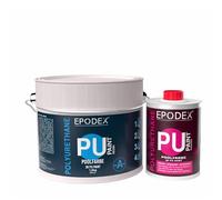 EPODEX Pintura para piscina, resistente a los rayos UV, elástica y duradera, 2 K, para hormigón, cloro y piscinas de agua salada, mate, 2 kg, cubre 9 m² (2 capas), color blanco
